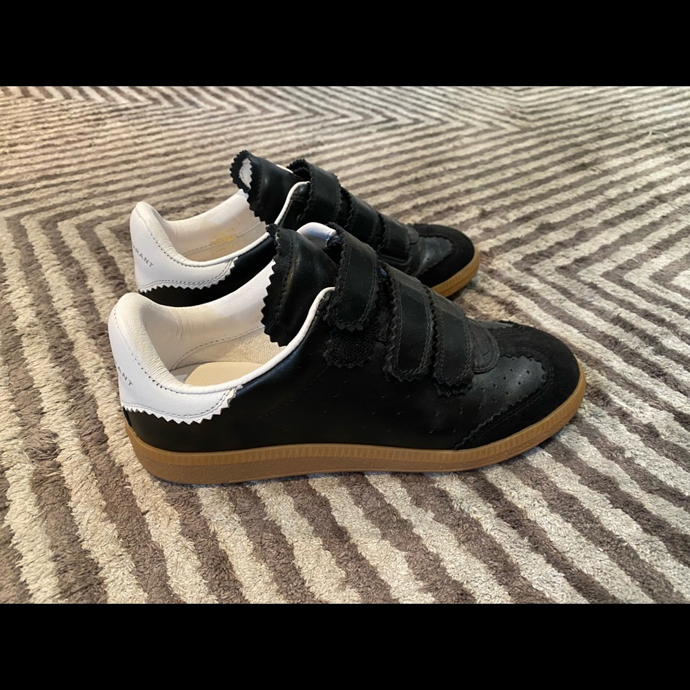 Isabel Marant Beth perforated leather strap sneaker size 37